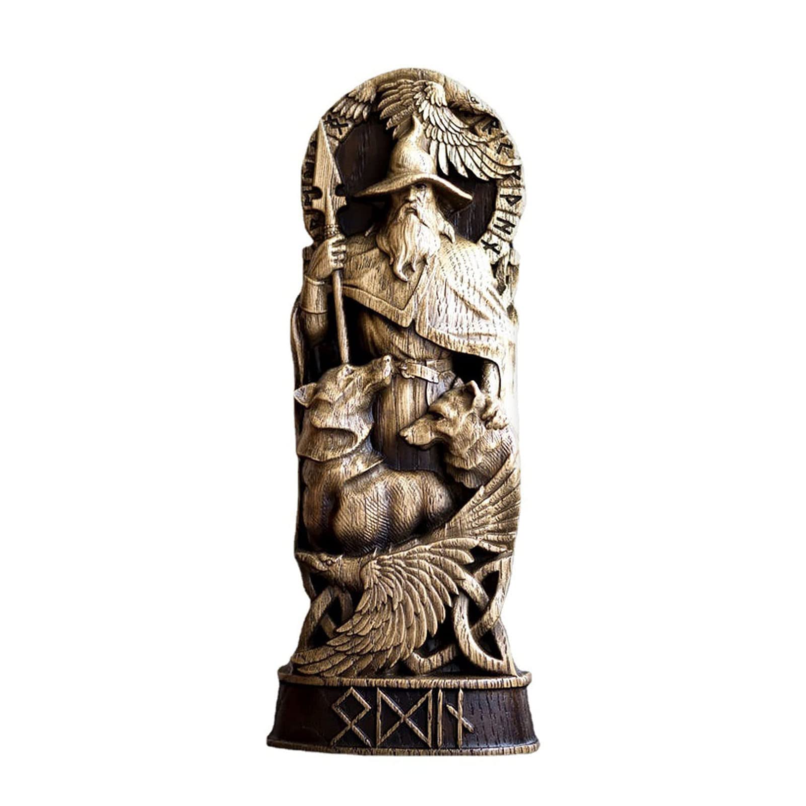 LIMIAO Freya Statue Norse God Goddess Statue for Altar Resin Nordic Gods Carving Pantheon for Home Collection Bookcase Orament,Odin