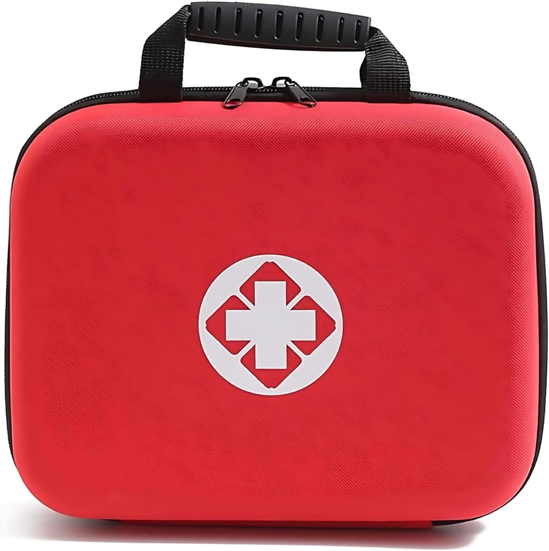 Travel Size Red First Aid Kit Bag - TSA Approved Compact First Aid Bag for Travel, Camping, Hiking - Waterproof Case for Daily Use, Road Trips (1Pcs) (Big)