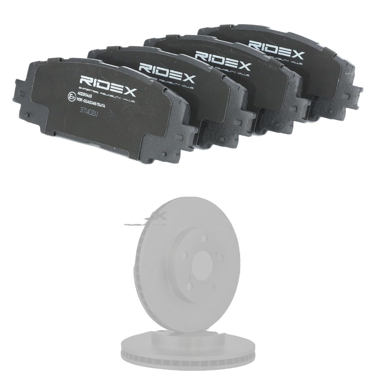 RIDEX 3405B2811 Juego para eje Kit de discos de freno y pastillas Delantero sin tornillos compatible con TOYOTA PRIUS PLUS ZVW4