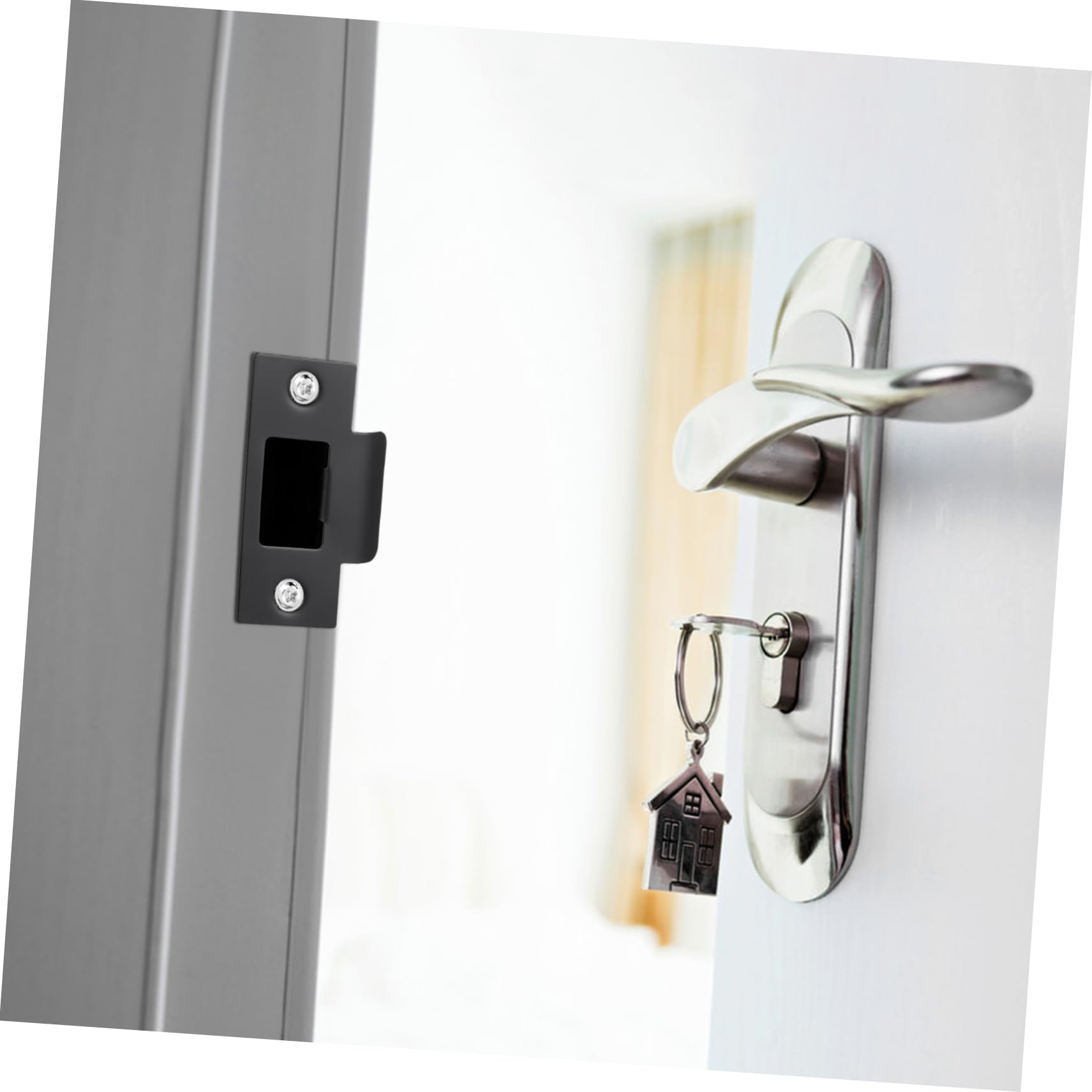 NUOBESTY 4 Ensembles Plaques De Renforcement De Porte Inoxydable Lot De Gâches De Verrouillage Pour Sécuriser Vos Portes Les Effractions 4 Pièces * 4