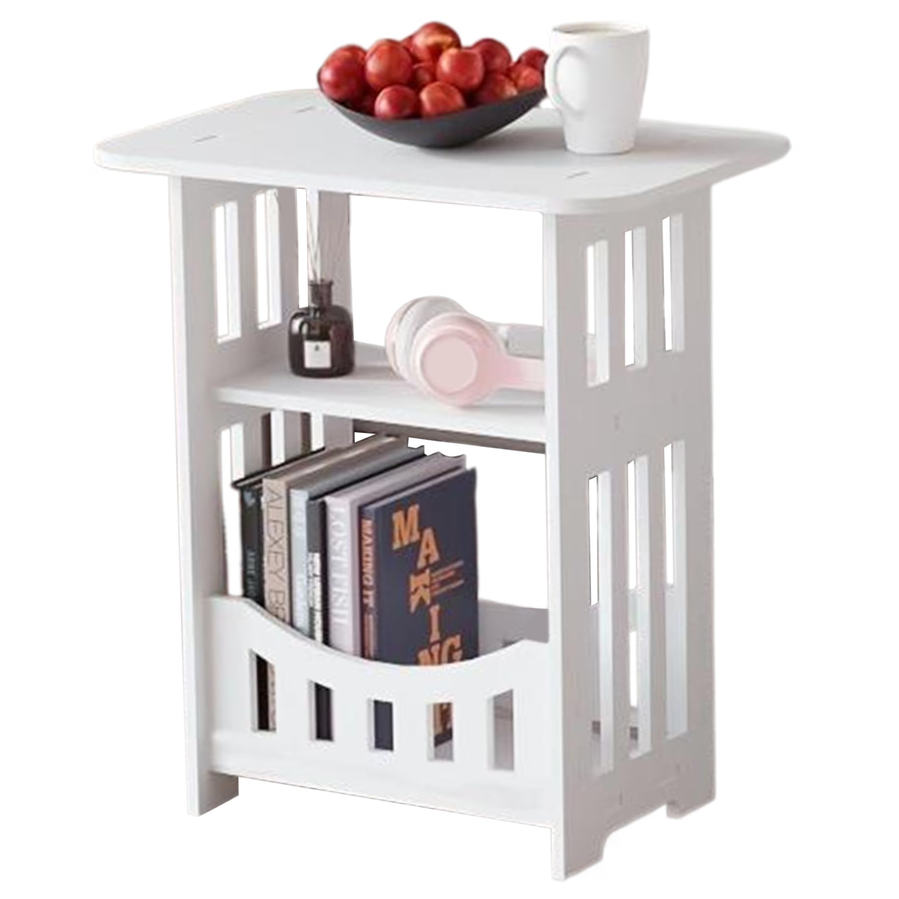 Table d'appoint en Bois Blanche pour Salon et Chambre Cosy