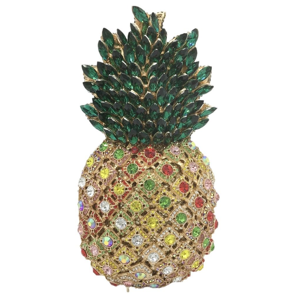 Metaliczna inkrustowana torebka wieczorowa ananas stras bankiet kopertówka wieczorowa torba na imprezę