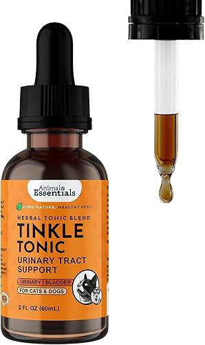 Animal Essentials Tinkle Tonic Fórmula herbaria para un tracto urinario saludable en perros y gatos (varios tamaños), fabricado en los Estados