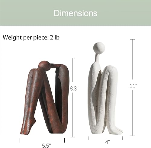 Miniatura 5 de Sujetalibros decorativos para libros pesados, soportes para libros de estatua de pensador para estantes y escritorio de oficina, decoración