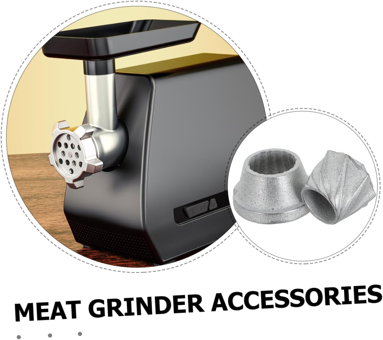 10# Manual Meat Grinder Steel Head Attachment, Wear-resistant Multifunctional Conversion Part for Home Cooks and Families Using Hand Meat Grinder Plates