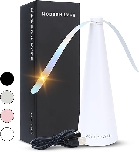 Miniatura 1 de Modern LYFE Ventilador de moscas para mesas, alimentado por USB o AA, repelente de moscas para cenas al aire libre o alimentos en fiestas,