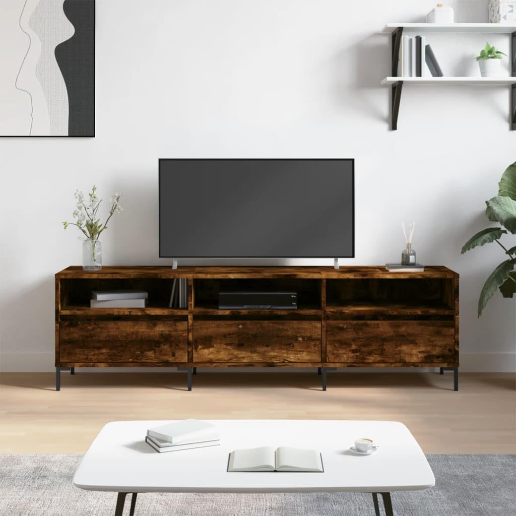 Mobile TV basso in rovere affumicato, 150 x 30 x 44,5 cm