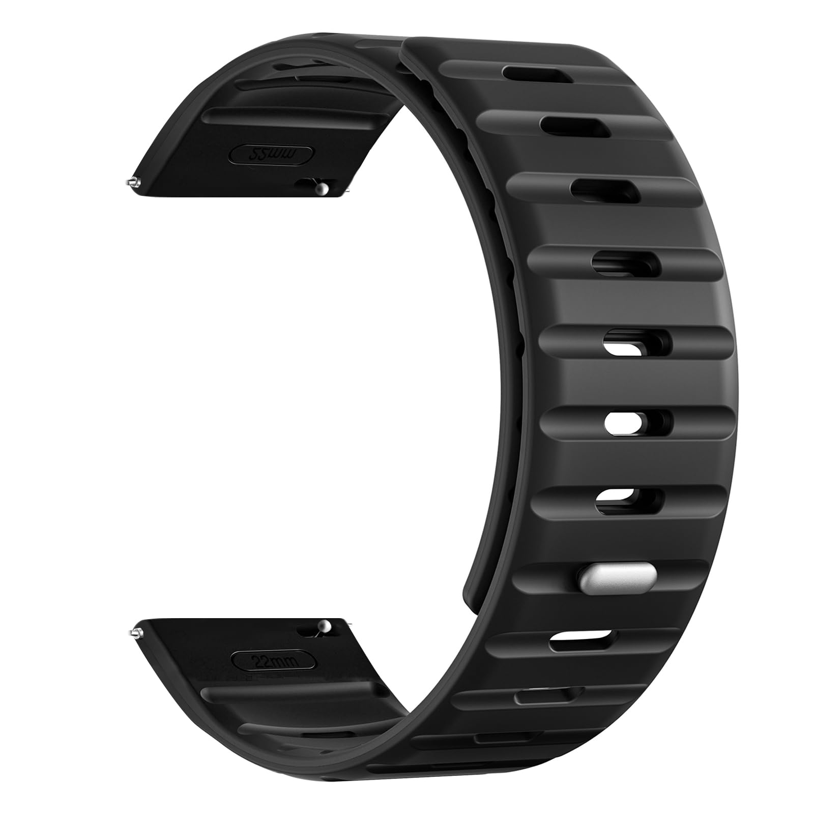 - 22mm Silicone Quick Release Replacement Band Compatible for Galaxy Watch 3 45mm/Galaxy Watch 46mm/Gear S3 Frontier/Garmin Venu 3/2/Vivoactive 4/Venu 4 45mm/Forerunner 570 (47mm)/265/Huawei Watch GT6/GT6 Pro (46mm), Soft Breathable Waterproof Sport Watch band, Durable Quick Release Magnetic Buckle Wristband