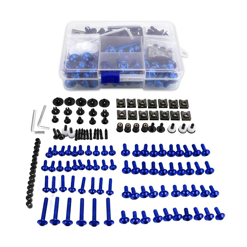 Viti per Moto carrozzeria per Gilera per Nexus 125 250 300 500 200 IE E3 per Runner 125 200 2T 4T Moto 6MM 5MM Parabrezza Corpo Carenatura Bulloni Viti Dadi(Blue)