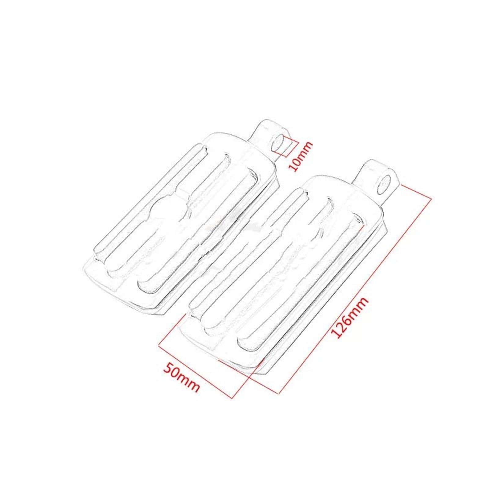 Motocicleta Reposapiés Reposapiés Macho Universal Para Motocicleta 32mm 125" Pedal Delantero Y Trasero De Goma(Estilo10)