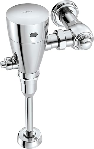 Moen 8312 M-Power Válvula electrónica de descarga electrónica accionada por sensor de 3/4 pulgadas, funciona con pilas, 1.0 gpf, cromo