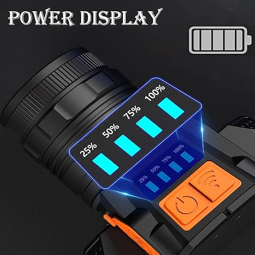 Miniatura 4 de Lámpara LED recargable con sensor de movimiento, linterna frontal súper brillante de alto lúmenes, faros delanteros de larga duración con salida USB