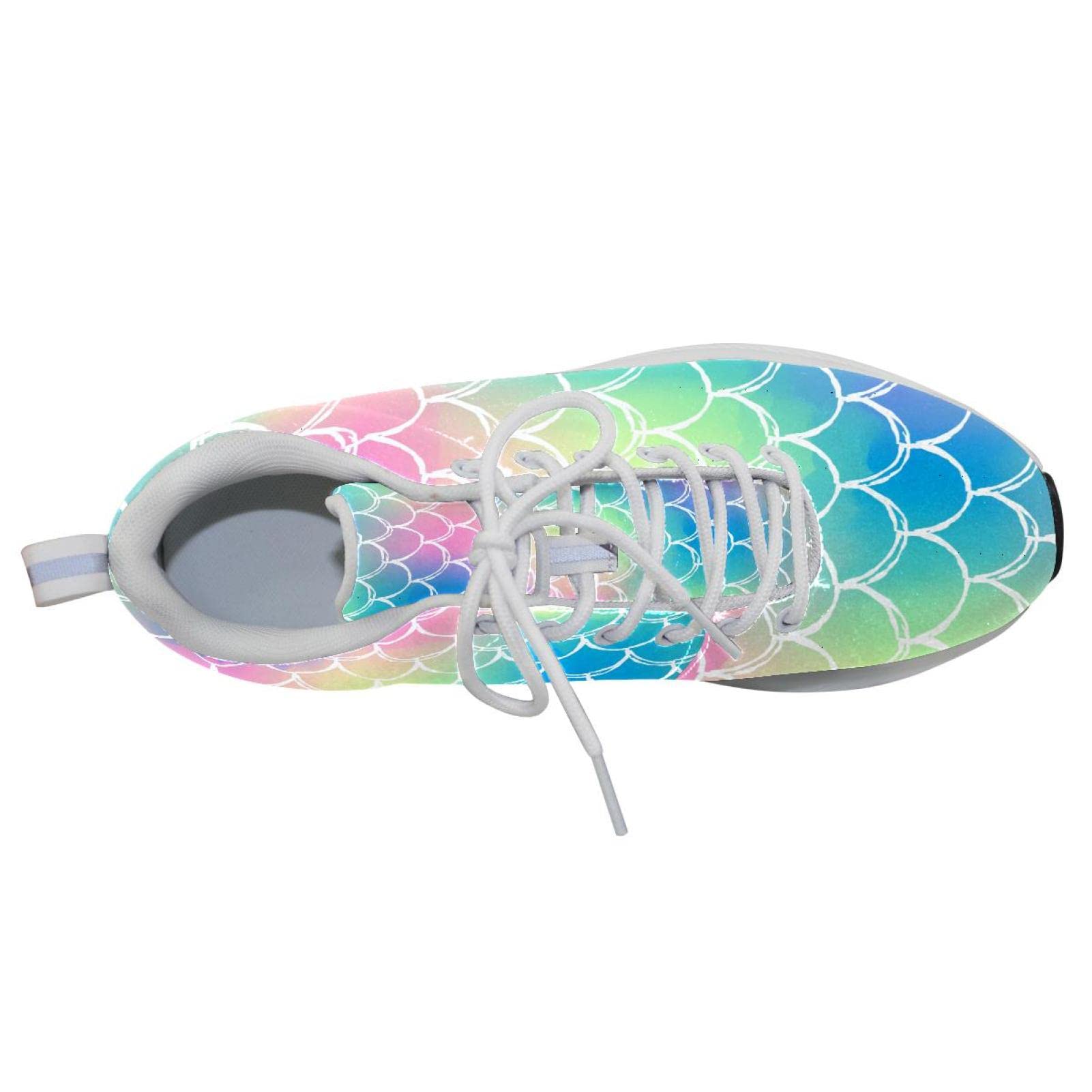Scarpe da ginnastica uomo personalizzate Scarpe da passeggio leggere Running Athletic Casual Sneakers Mermaid Scale Pattern Colorato, multicolore, 35 1/3 EU