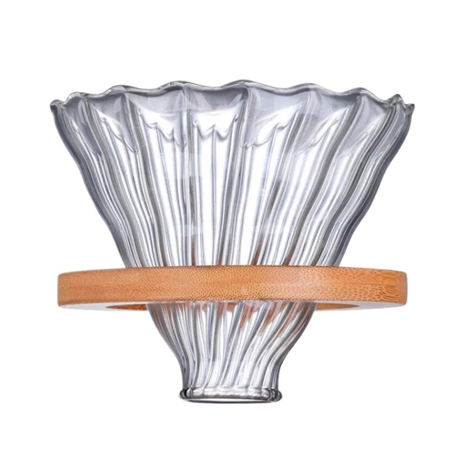 Genérico Goteador de café vidrio Manual transparente, cono reutilizable for verter con filtro, máquina casera, 1 ud
