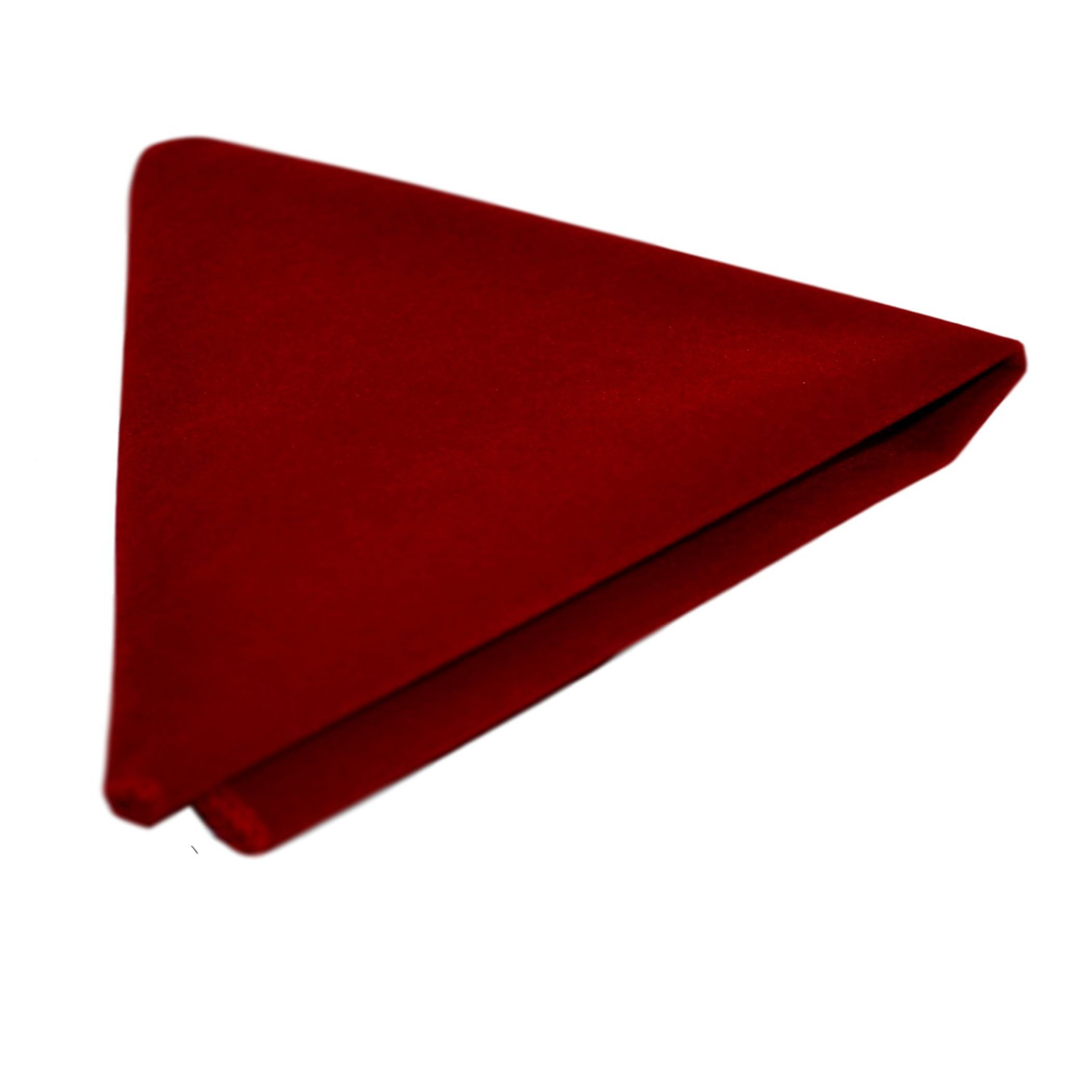King & Priory Luxury Red Velvet Pocket Square, Handkerchief