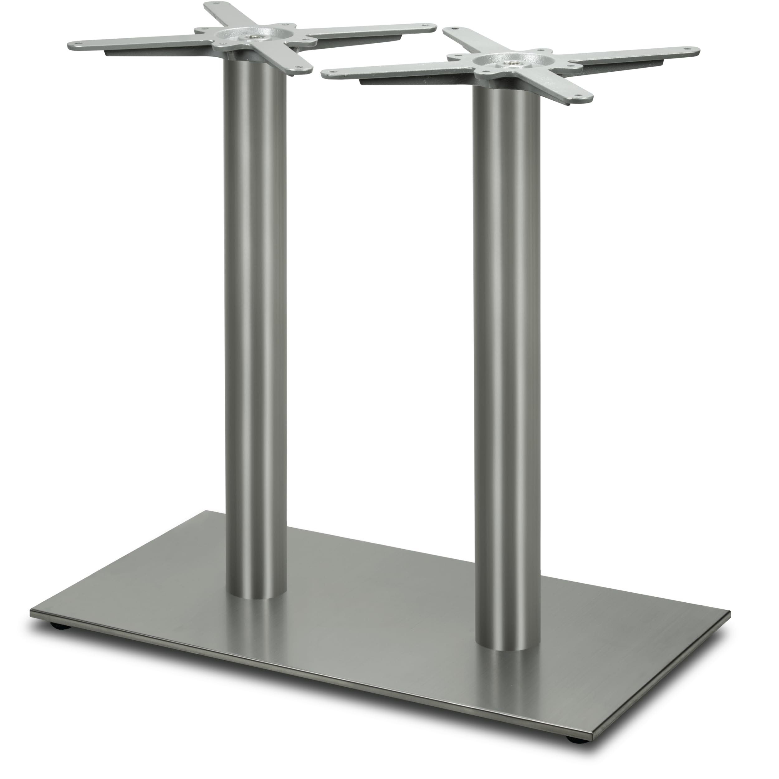 Doppel Tischgestell | Premium | PD7091inox | INOX | Edelstahl Esstisch Tischbein | Höhe 73 cm | 31 kg | Bodenplatte 75x40 cm | max. Tischplattengröße 160x80 cm
