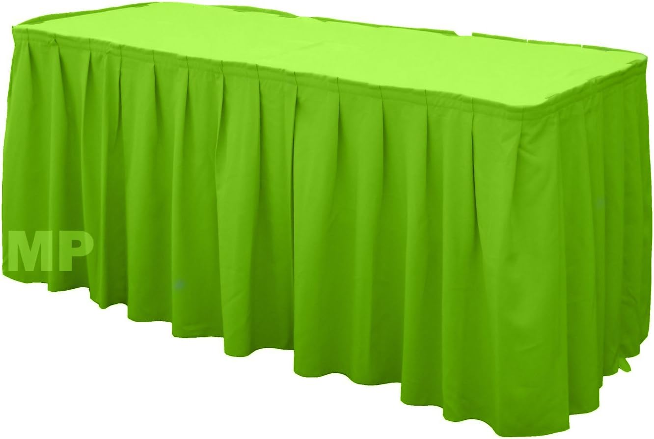 Table Skirt 17' Apple Green Polyester By Broward Linens