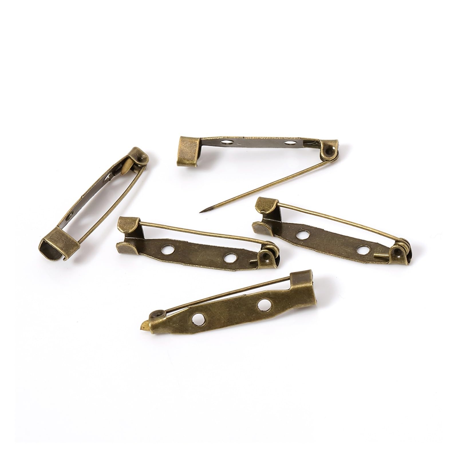 50pcs Metal Brooch Clip Base Pins Blank for DIY Jewelry Making Supplies(Bronze,15 mm)