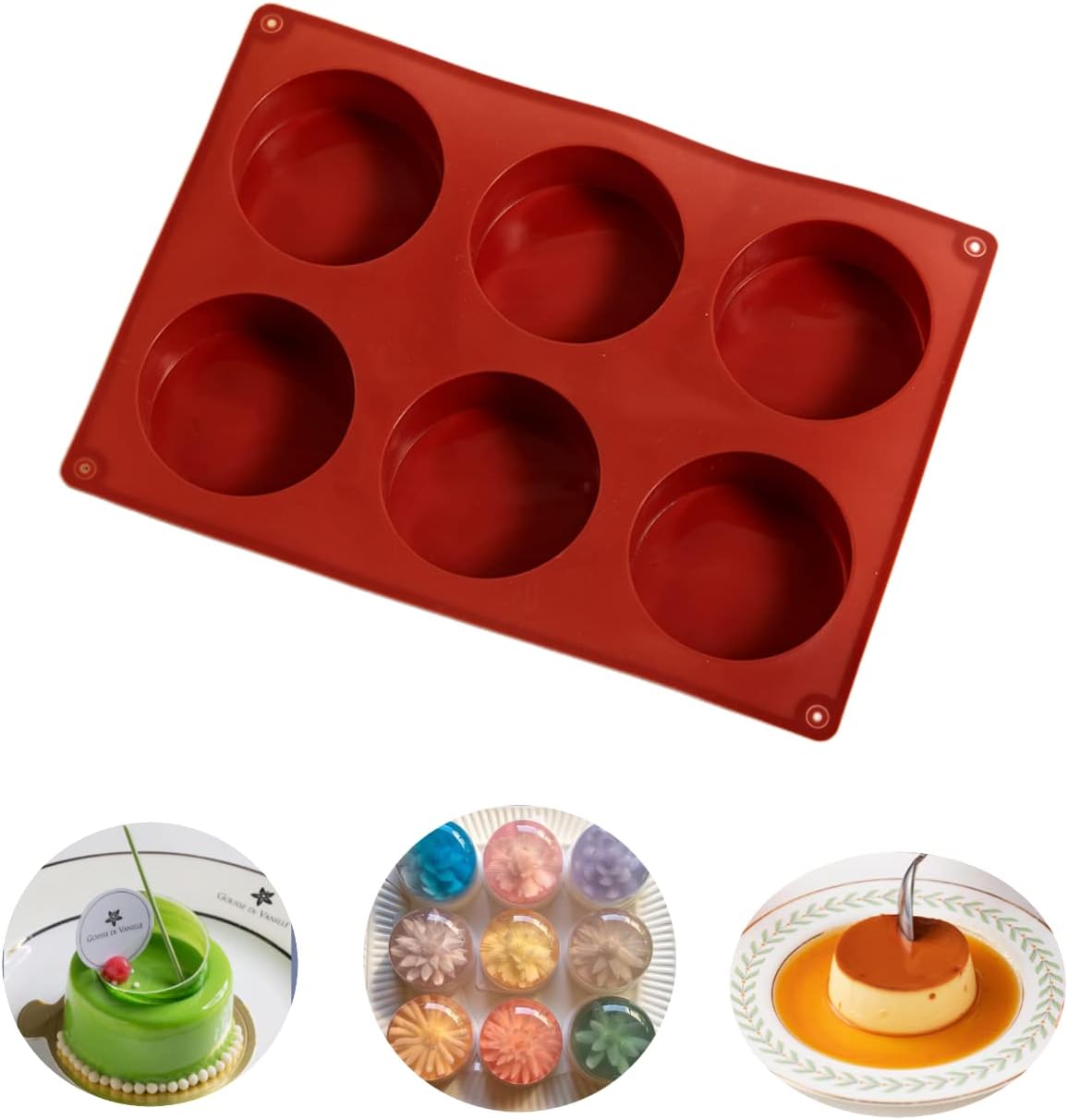 Round Chocolate Molds Silicone, New Size 6Cavity Chocolate