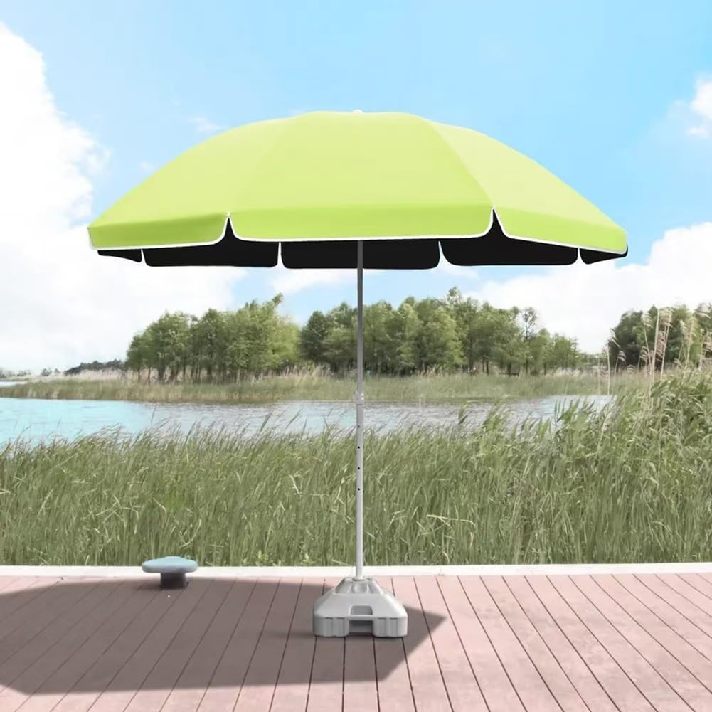 Ombrellone da spiaggia rotondo piccolo 160cm, ombrellone parasole portatile da esterno da 220cm con copertura, protezione UV 50+, impermeabile, regolabile in altezza