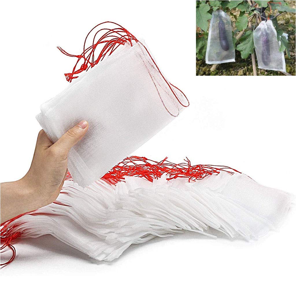 50 bolsas para frutas – 40 bolsas de malla de nailon a prueba de ct para uvas y veterinarios – Impermeable protección antipájaros (15 x 25 cm) – Protectores de frutas de jardín