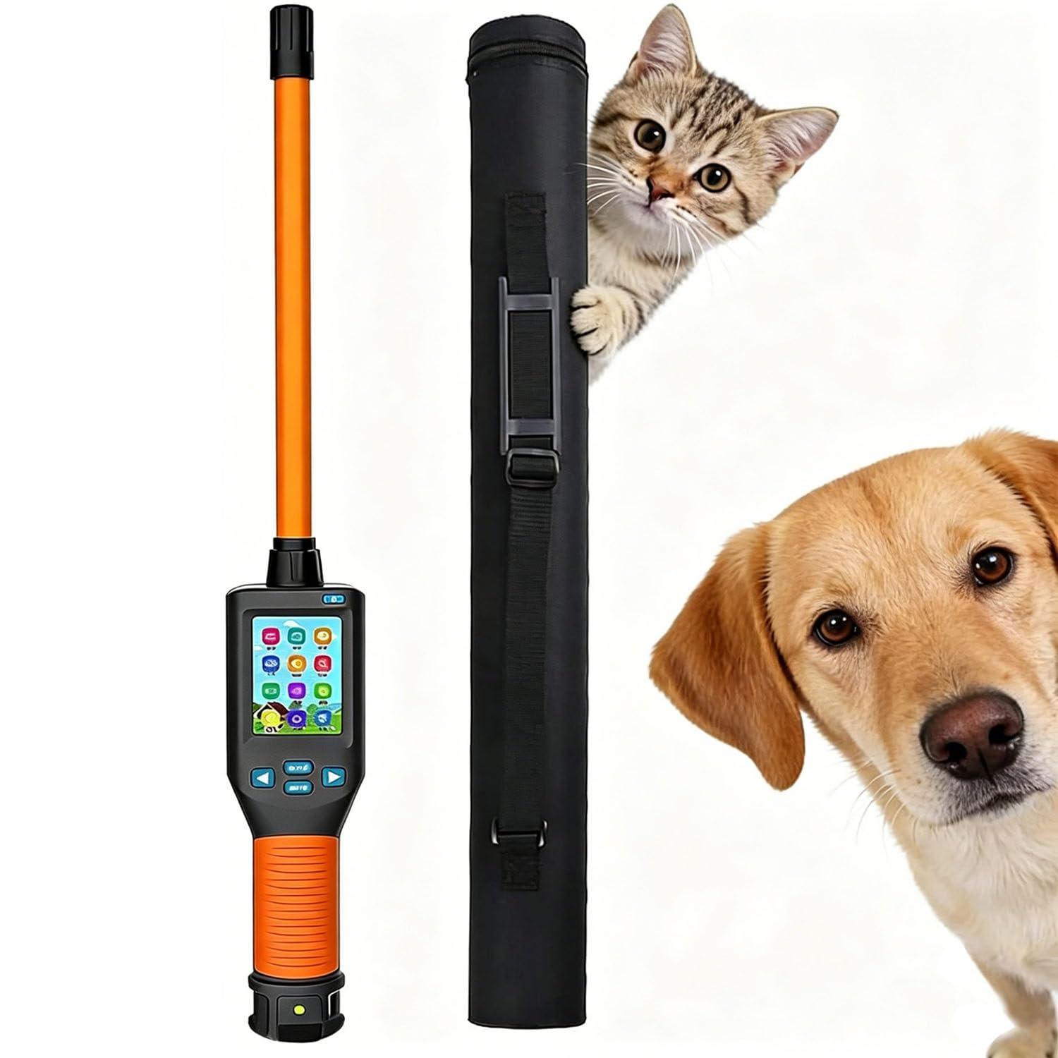 COAKUE Identifier Animal Ear Tag Stick Scanner, Animal Ear Tag Stick Scanner for Farm Livestock, Pet Microchip Scanner, FDX-B HDX EMID, 20000 Storage, 30s Auto Off