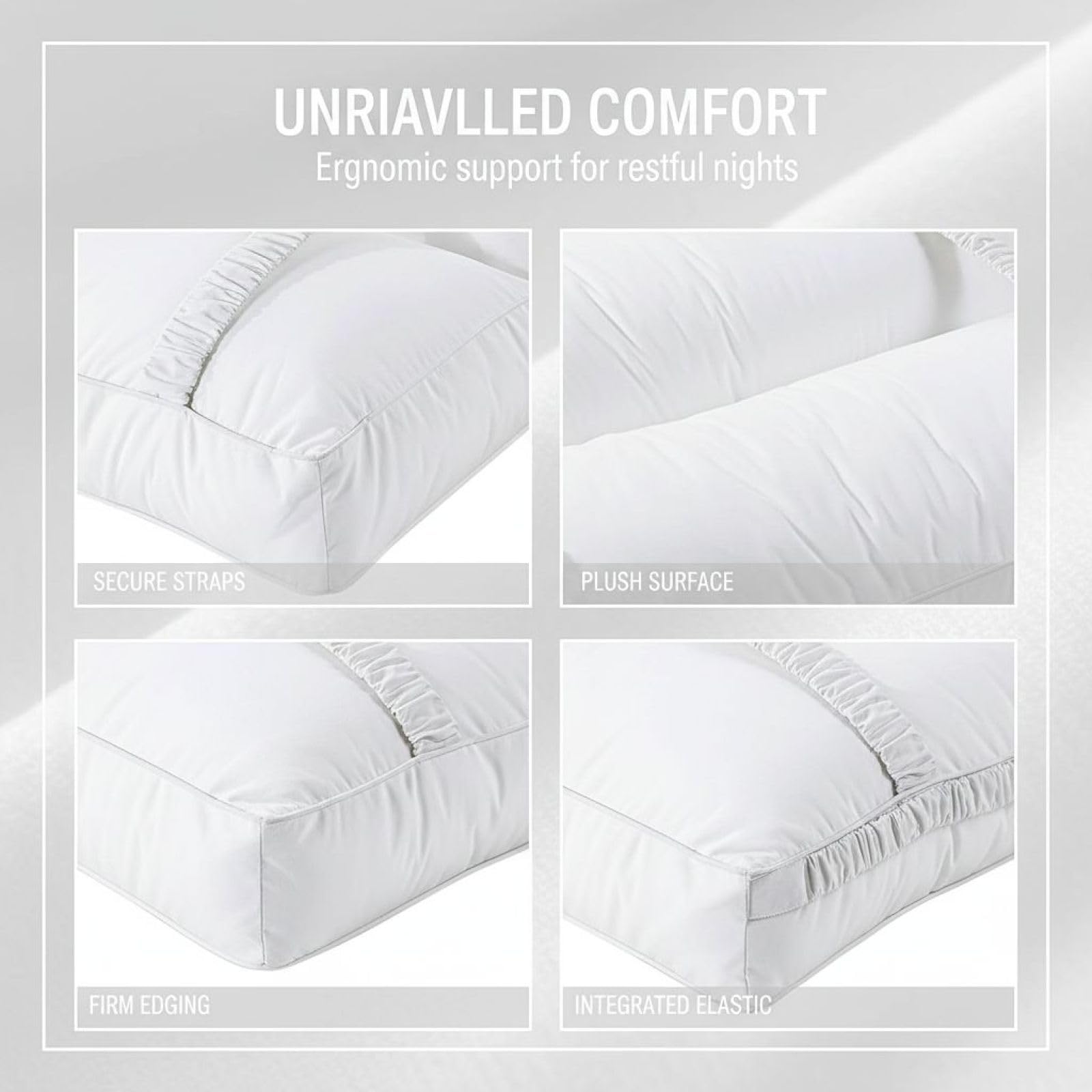 Almohada de fibra de poliéster para dormir de lado, almohada ergonómica de apoyo para piernas con correas, 33 x 15 x 11,9 cm, cojín cómodo de cadera para molestias y dolores corporales