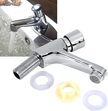 Time Delayed Tap for Sinks, Stainless Steel and Brass Push Type, Soft Water No Splashes, for Kitchen Bathroom Hotel