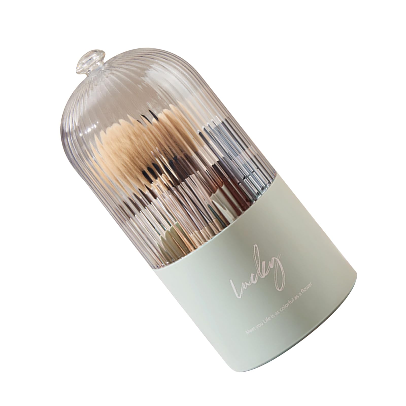 Buxuaaaa Cedar Green Space Efficient Makeup Storage Box Rotating Pen Holder With Multi Compartment Desktop Cosmetics Accessories Organiser Rotating Pen Holder