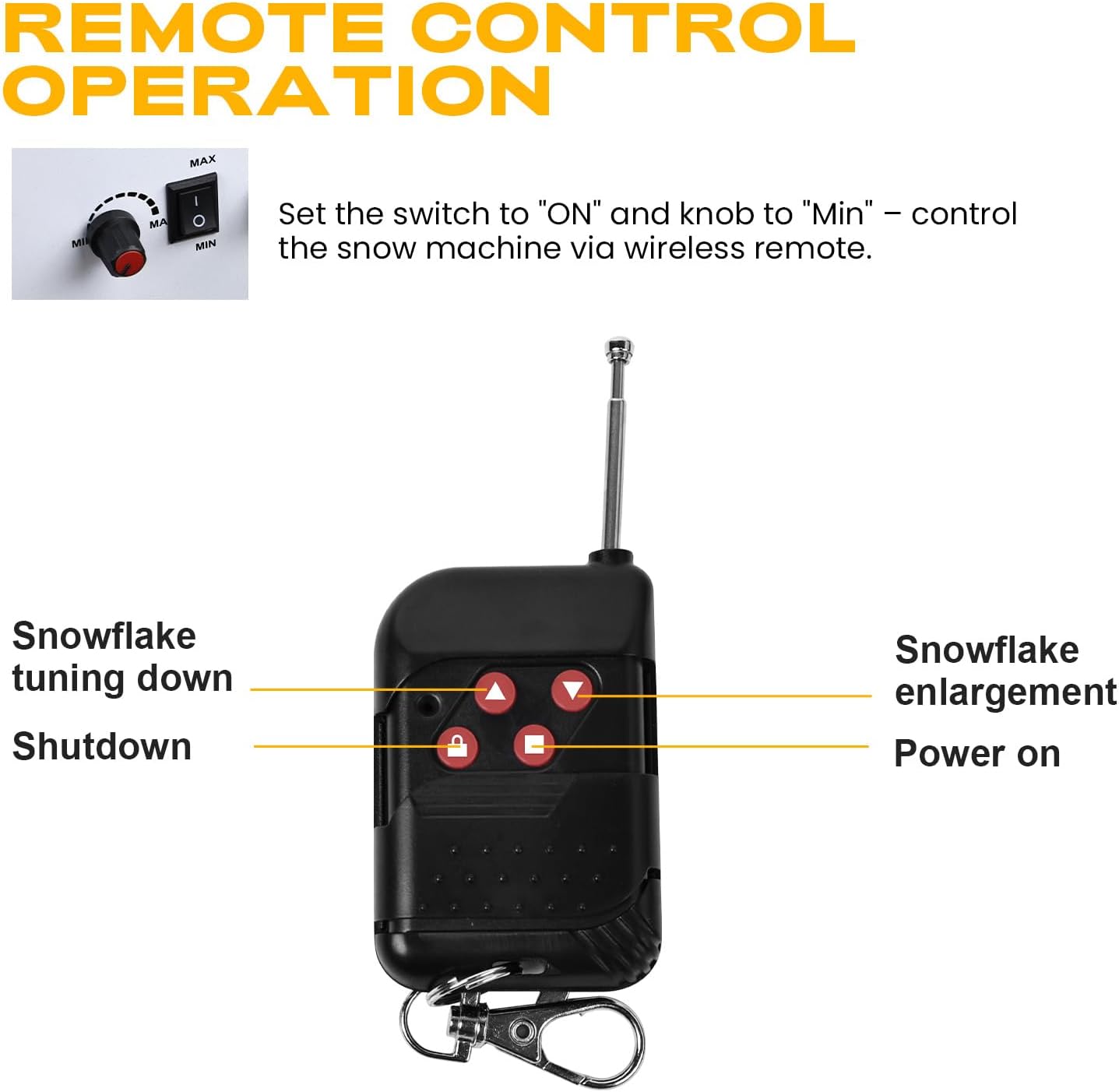 UPGREY 1500W Snow Machine for Outdoors and Indoors w/Tripod, Fake Snow Maker for Party with LED, Remote Controller and Fluid Tank