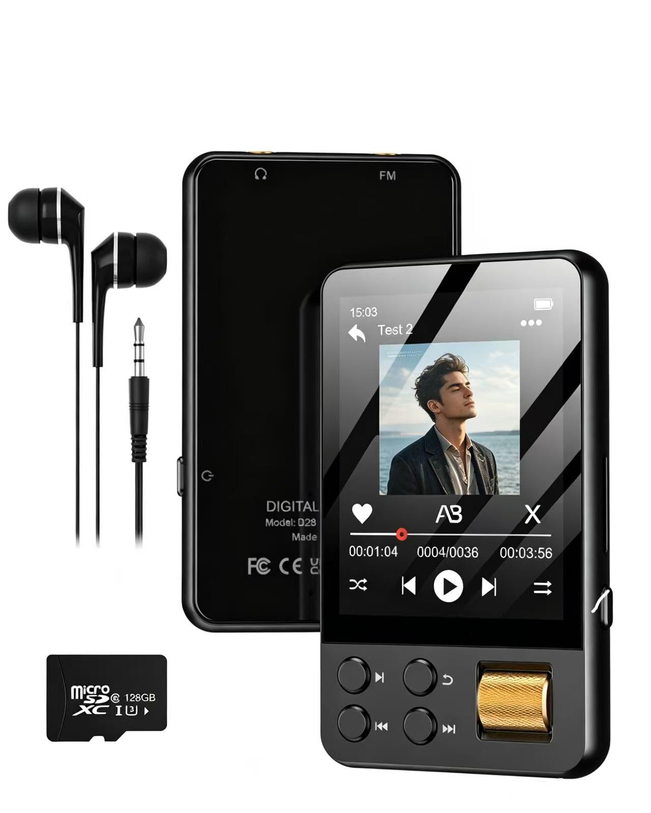 128GB MP3 Player with Bluetooth 5.4, AGXOV Music Player with Built-in HD Speaker, FM Radio, Voice Recorder, HiFi Sound, E-Book, Earphones Included-image-21