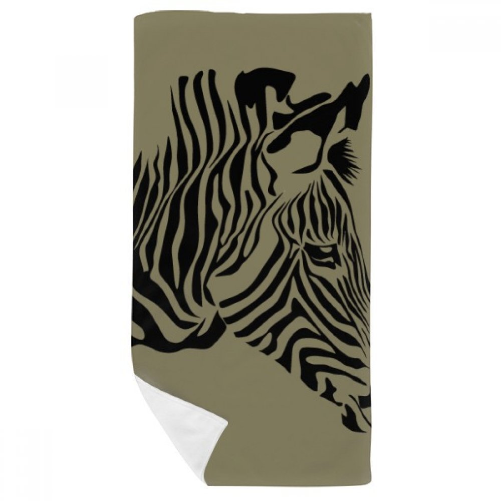 Serviette de bain zèbre multicolore 35x70cm en tissu doux pour le visage