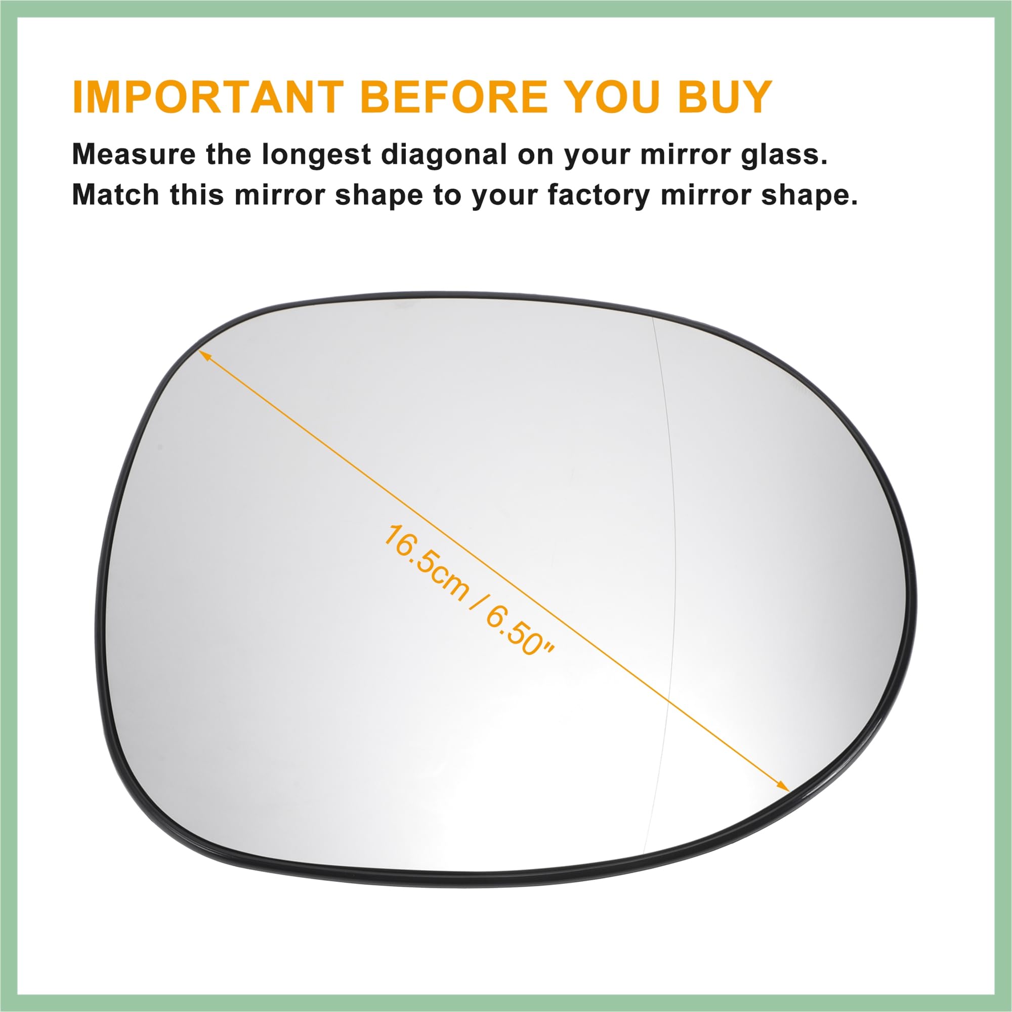 Espejo Retrovisor Derecho De Repuesto Con Placa De Respaldo Calentada De Vidrio Blanco Para Honda Civic 2005-2012 Reemplazo de Automóvil