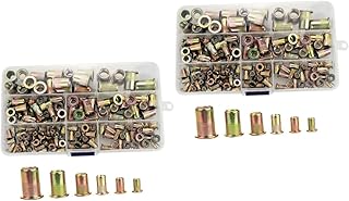 SOLUSTRE 300 Pçs Porca De Rebite Porcas De Alumínio Inserções De Rebites Rosqueados Rebites Rebites Para Metal Parafusos Inoxidáveis Rebites Rosqueados Rebites De Cabeça Chata Instalador