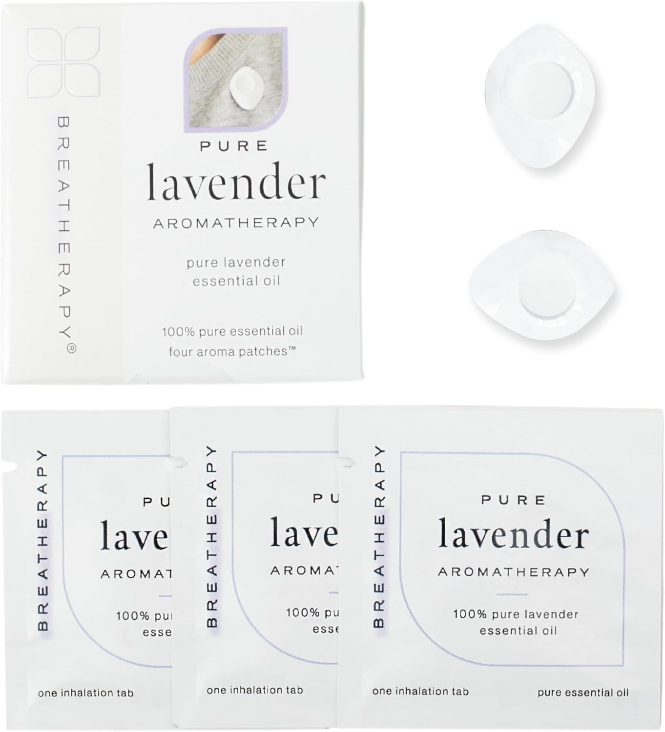 Aromatherapy Lavender Patches – Pure Essential Oil Aroma Patch – Lavender Essential Oils for Headache – 4-Pack