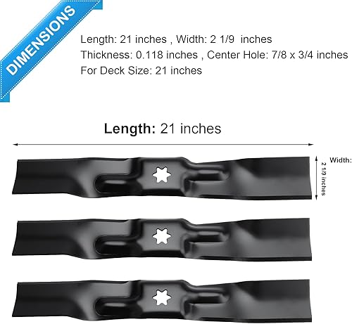 Miniatura 2 de Cuchillas de cubierta de cortacésped para Cub Cadet 942-05067 50 pulgadas cubierta 19A30016 XT1-GT50 LT50 XT2-LX50 paquete de 3
