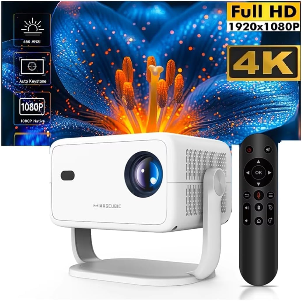 Native 1080P 650ANSI 4K Android11 L018 Projector With Auto Keystone Correction Focus Wifi6 BT5.2 Portable Movie Outdoor