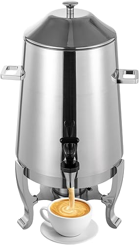 Miniatura 11 de Dispensador de bebidas calientes, urna eléctrica de café de 13 L, dispensador de bebidas frías y calientes de acero inoxidable con tabla