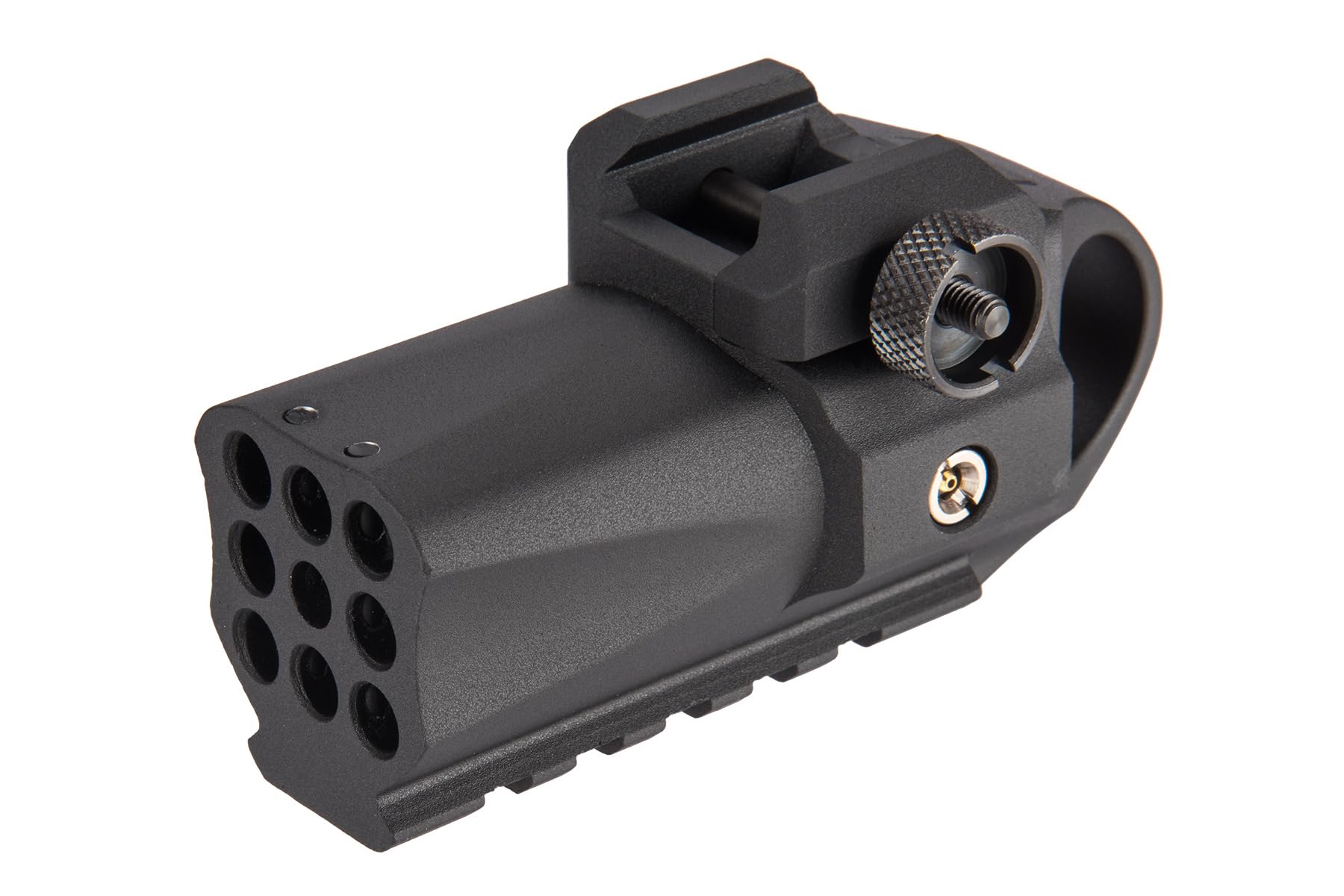 GoldenBall x HFC Compact Picatinny Rail Mounted Shower Airsoft Launcher - Black