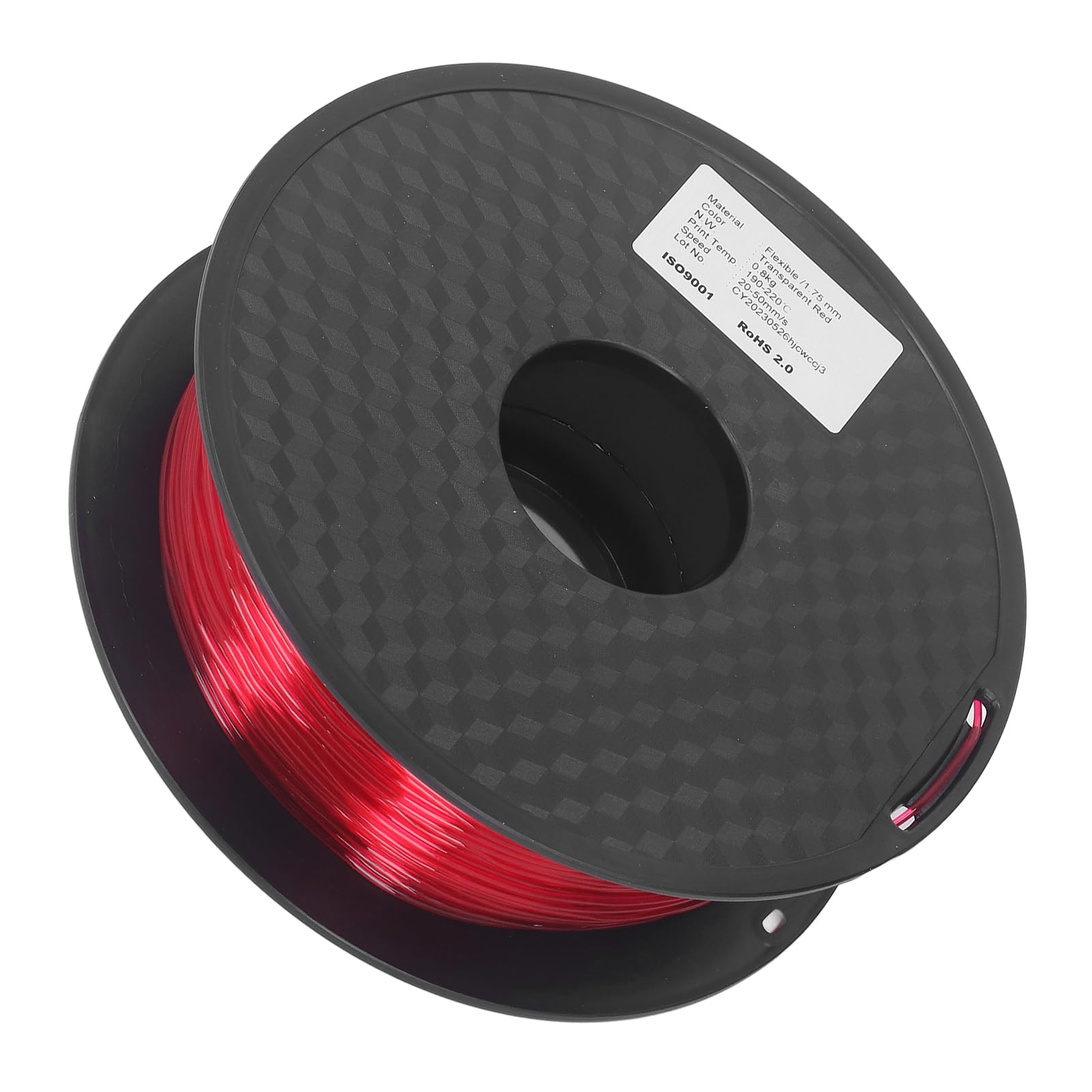 RIZGHWOY Filament TPU Flexible 1,75 Mm 1 Kg sans Obstruction et Haute Précision pour les Projets D' 3D (Rouge transparent)