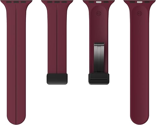 Miniatura 4 de Correa magnética compatible con Apple Watch Band de 1.496 in 1.575 in 1.614 in 1.654 in 1.732 in 1.772 in 1.929 in, correa deportiva de silicona