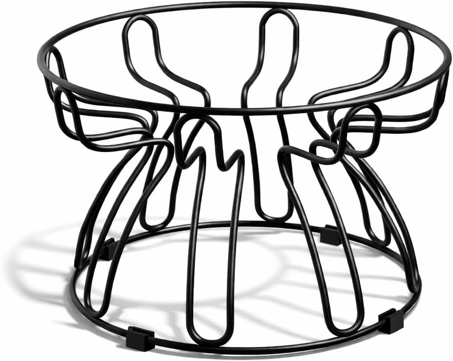 Raised Cat Bowl Stand Metal - Elevated Cat Food Dish Holder with Anti-Slip Sleeves - Lifted Feeding Station Anti Vomiting - 6.7" W x 3.9" H - Black (Bowl Not Included)