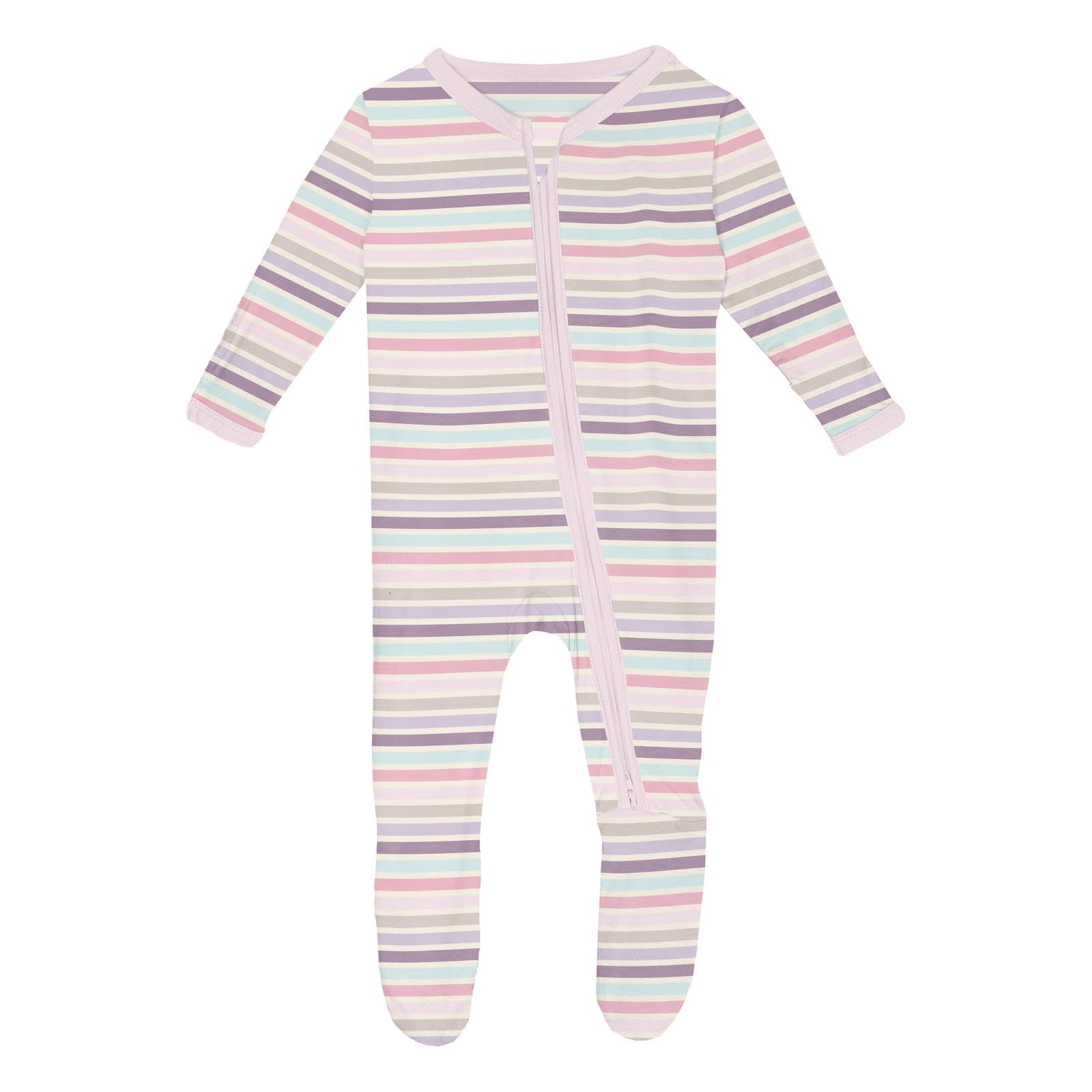 KicKee Baby &amp; Toddler Zipper Footie – Ultra-Soft Viscose from Bamboo Pajamas with Flip Paws &amp; Grips