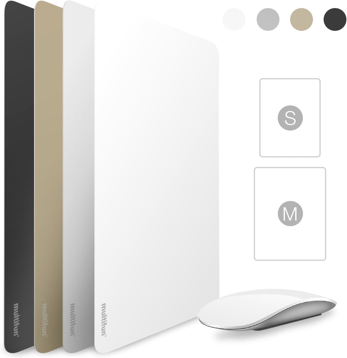 multifun Reusable Non-Slip Rubber Mouse Pads Waterproof Ultra Thin for Mac, Gold