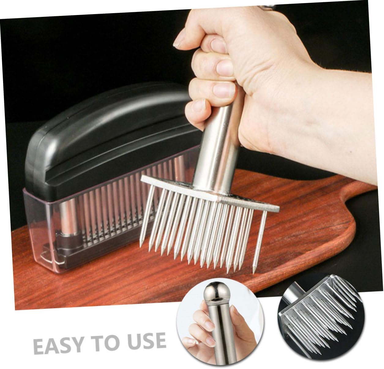 Stainless Steel Meat Tenderizer Hammer with Sharp Needles Non-slip Handle for Beef Pork Chicken Softening Kitchen Tool Metal Mallet