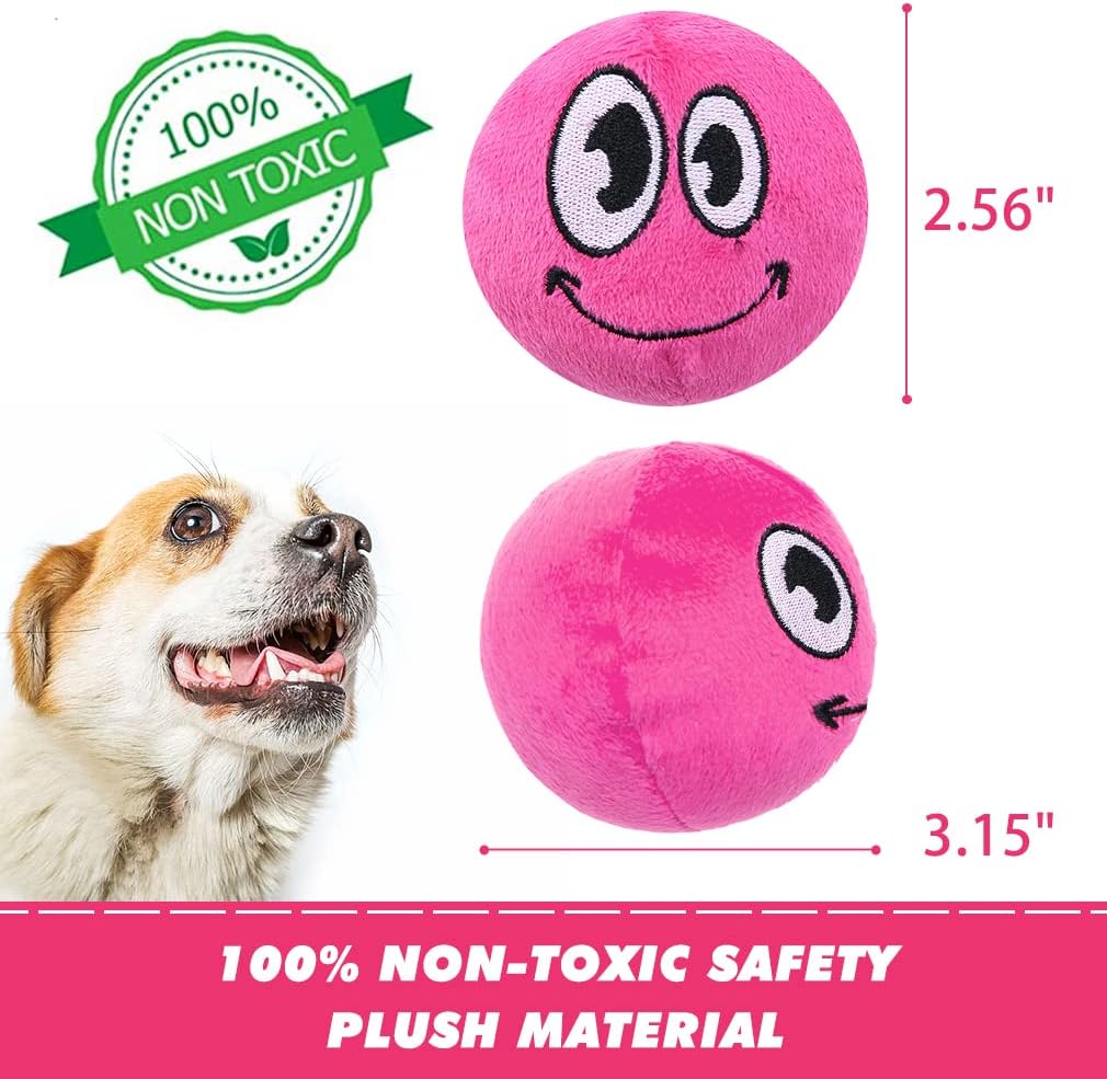 KOOLTAIL Dog Squeaky Toys Plush Balls 6 Packs - Soft Interactive Chew Toy Small Dog Toys Cute for Puppy Small Medium Dogs & Cats