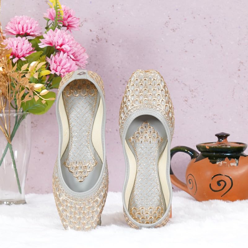 Image of DFR Women Juti | Embroidered Rajasthani Mojari Girls Shoe