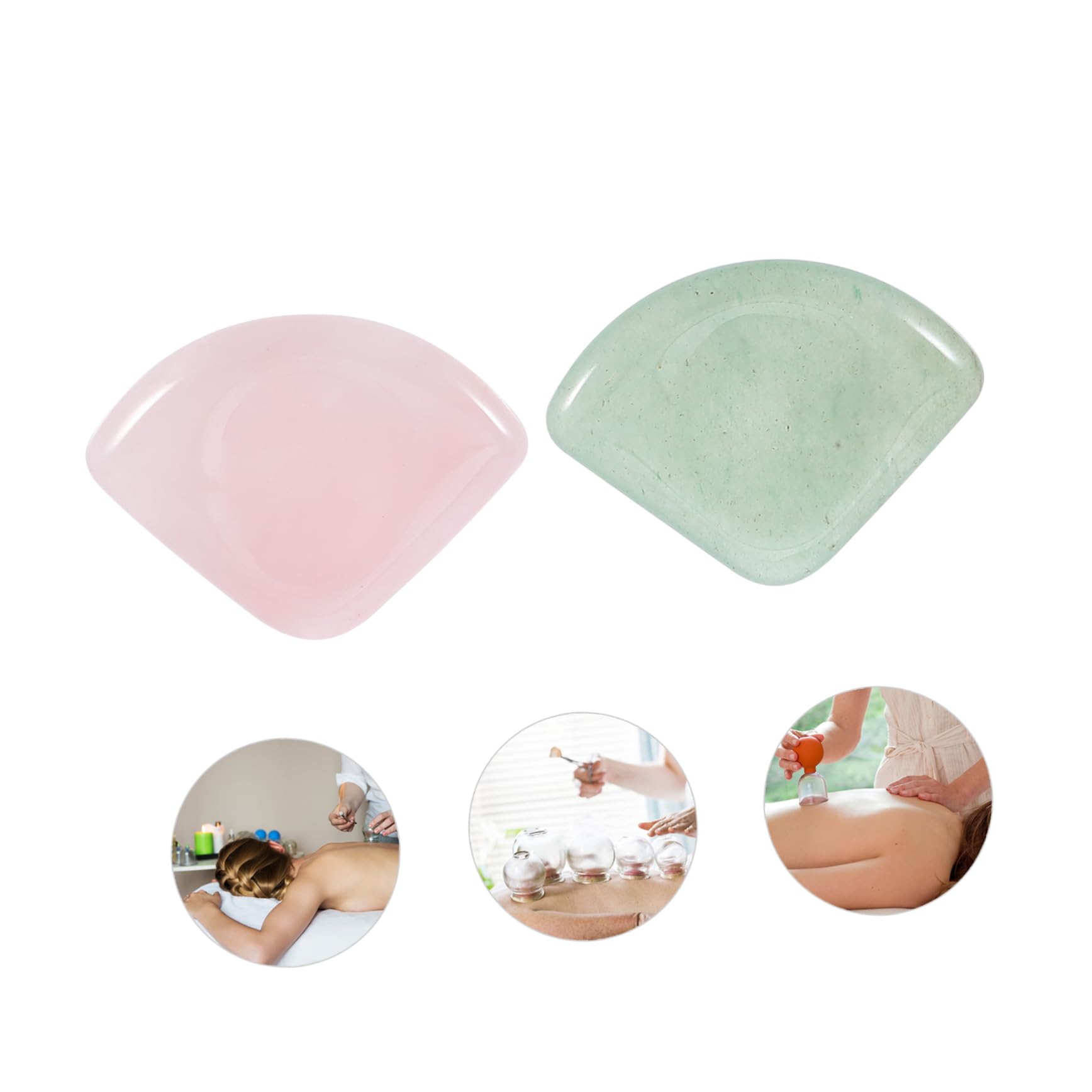 FRCOLOR 1 Set 2pcs Thumb Stone Scraping Plate for Back Trigger Point Facial Tools Handheld Massager Insulin Pump Clip Guasha Massage Tool Massage Roller Acupoint Body Rose Quartz Care Jade
