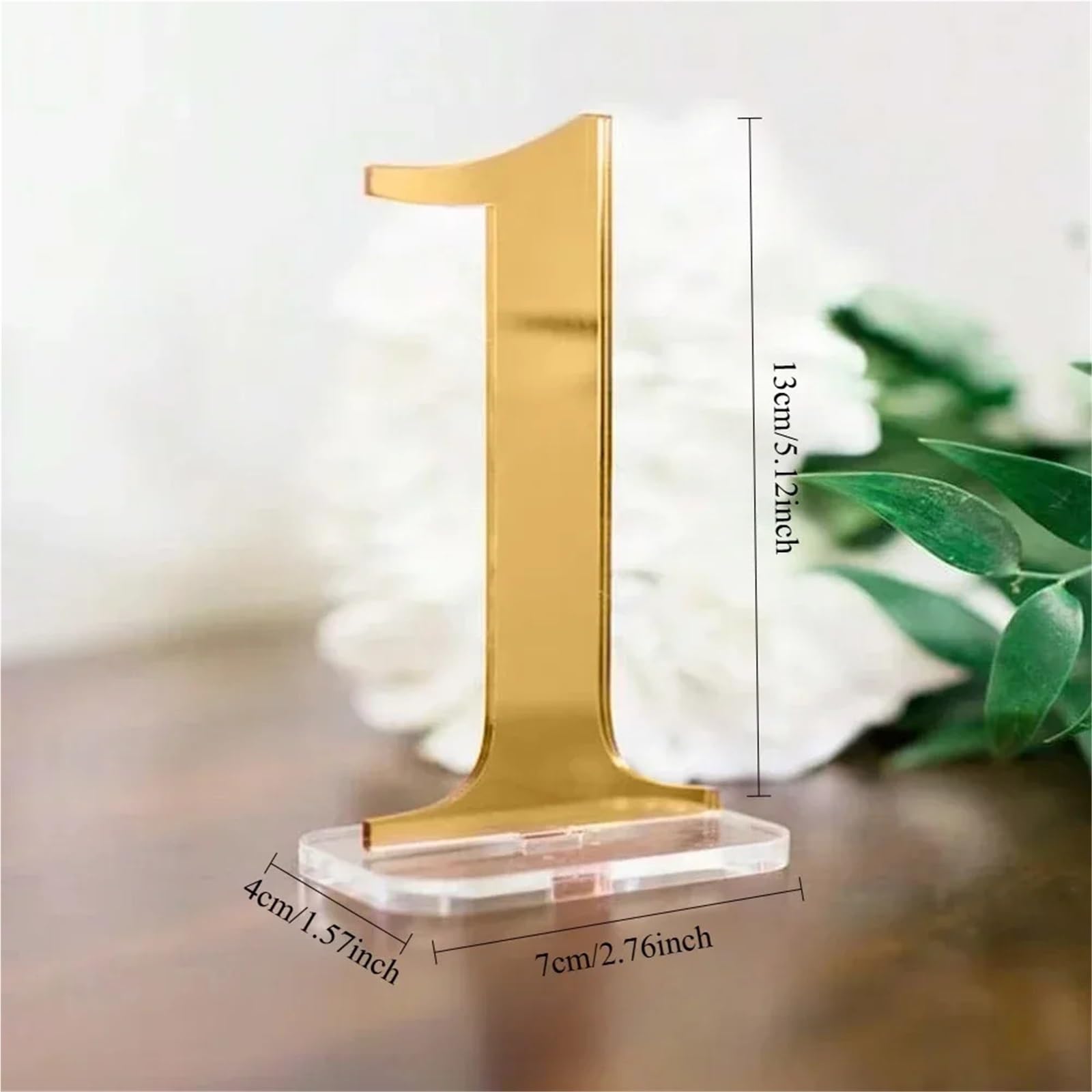 Goldspiegel-Tischnummernschilder for Hochzeiten, 3D-Dekor mit Ständer Für Restaurants(Number 21-25)