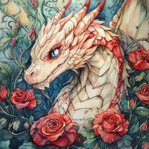 Broderie Point De Croix Dragon : Kit Anti-Stress Débutant 40x40
